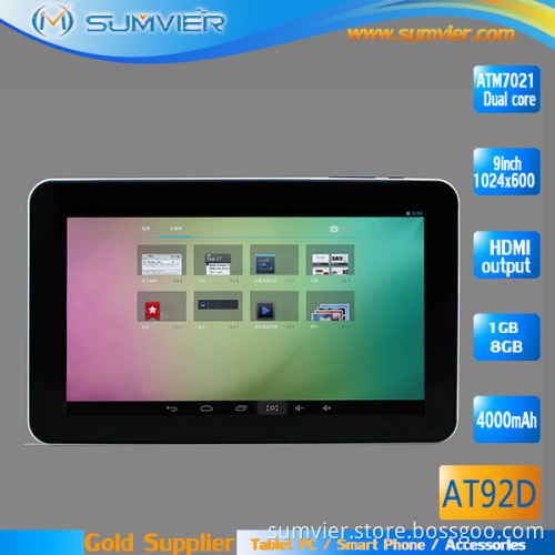 9 Inch Dual Core 1GB+8GB Cheap Android Tablet PC (AT92D)
